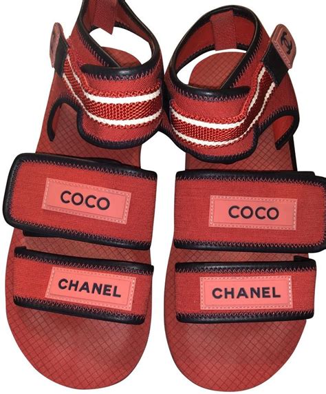 chanel sandals velcro red|chanel velcro sandals 2021.